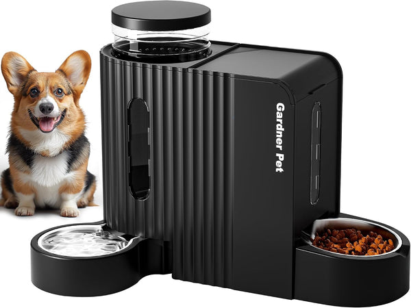 Gardner Pet Automatic Gravity Cat Food Feeder and Water Dispenser Stainless Steel Two-In-One Set Large Capacity Dispenser for Pets Dogs, Puppies, Kittens-(0.8 Gallons X 2)11