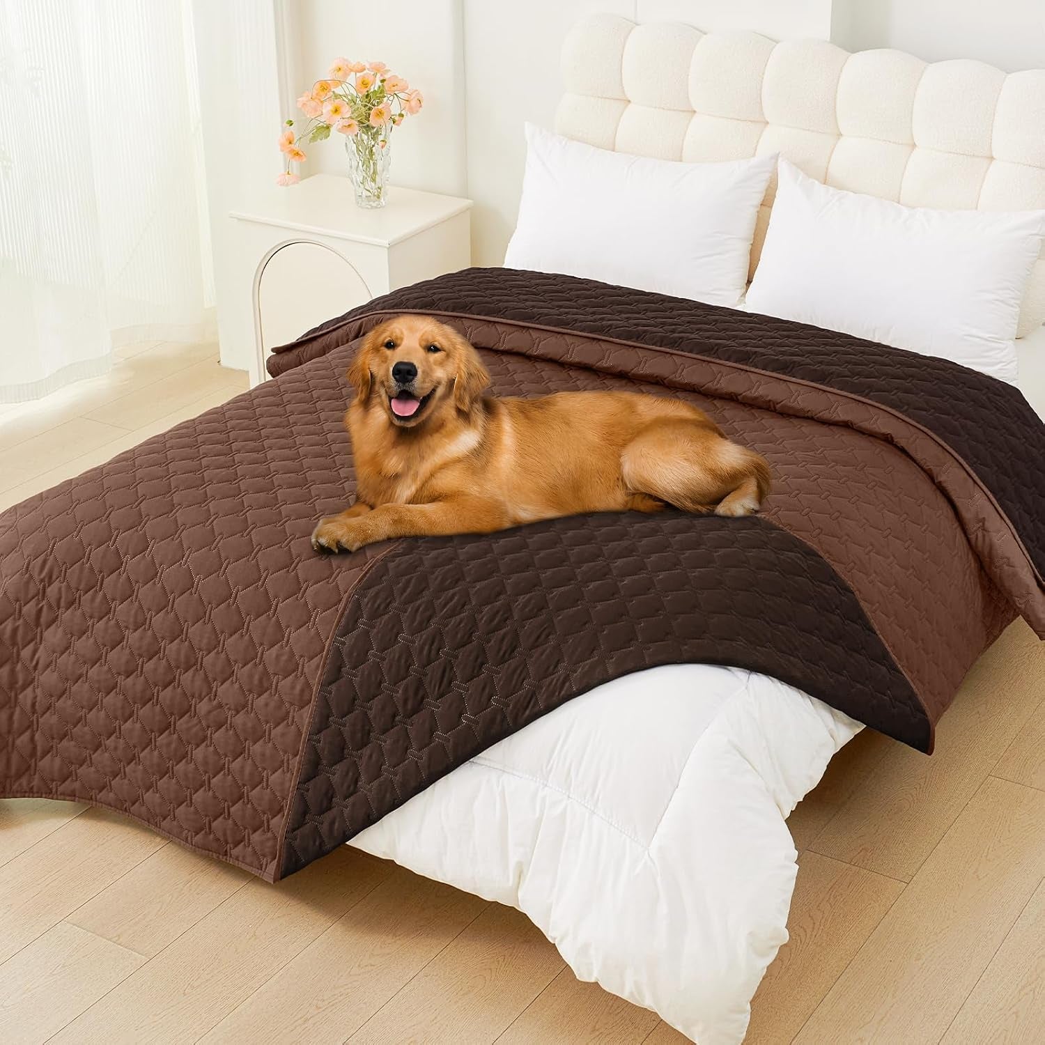 smiry-waterproof-dog-bed-cover-reversible-pet-blanket-for-sofa-couch-soft-washable-dog-blanket-leakproof-couch-cover-for-dogs-cats-furniture-protection-52x82-grey-dark-grey