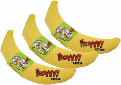 Yeowww! 100% Organic Catnip Toy, Yellow Banana 3 Pack1
