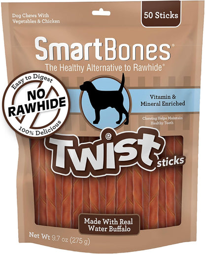 Smartbones Smart Twist Sticks, Rawhide Free Dog Chew Sticks, Made with Real Chicken, 50 Sticks , 9.7 Ounce (Pack of 1)22