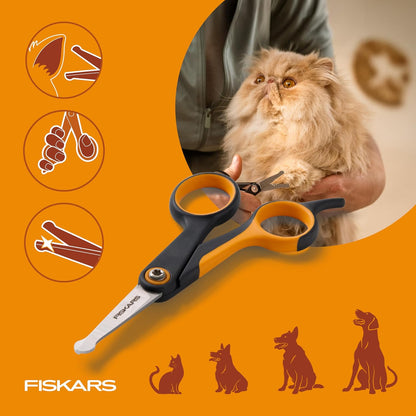 Fiskars Pet Grooming Detailing Scissors for Dogs & Cats, 5.5", Orange/Black | Detailing Scissors with Rounded Tips & Softgrip Handle, Cat and Dog Supplies8