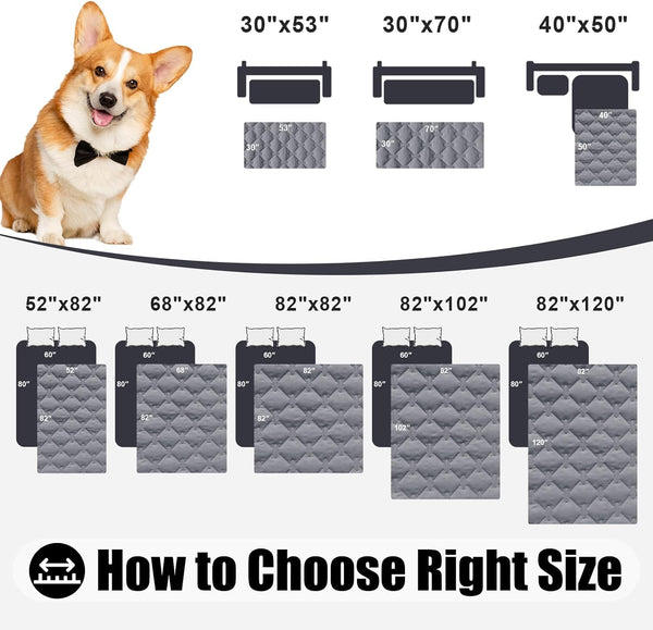 Smiry Waterproof Dog Bed Cover Blanket, Reversible Pet Blanket | Soft Reversible, Washable Leakproof Cats Dogs Couch Cover for Sofa, Couch, Furniture (30X70 Inch)6