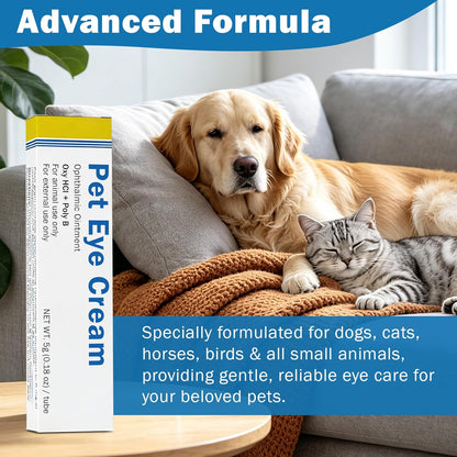 Starmixus Pet Eye Ointment, Soothes Irritation, Discharge & Tear Stains, Professional-Grade Eye Cream for Cats, Dogs, Horses, Birds, Cattle, Sheep and Puppies, Kitten - 1 Tube 5G (0.18Oz)6
