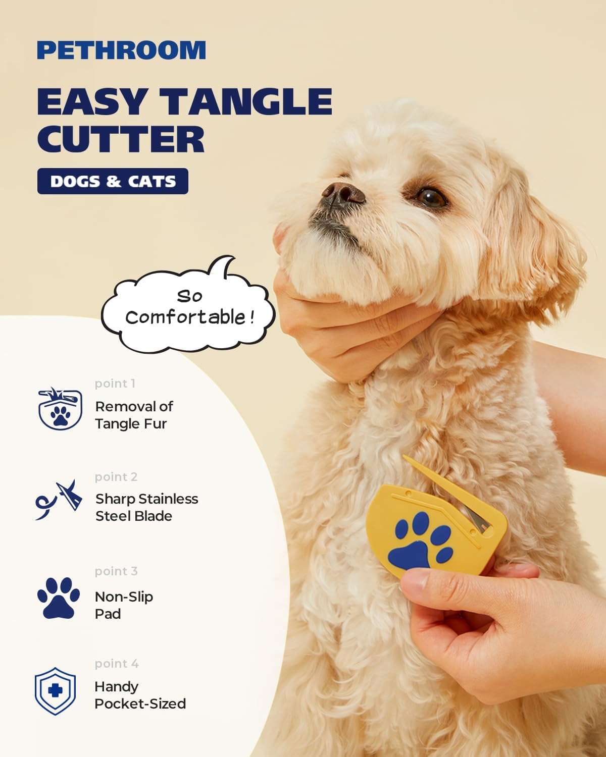 pethroom-easy-tangle-cutter-for-dogs-cats-professional-dematting-tool-cat-matted-fur-remover-with-steel-blade-safe-gentle-pet-grooming-comb-for-long-medium-coats