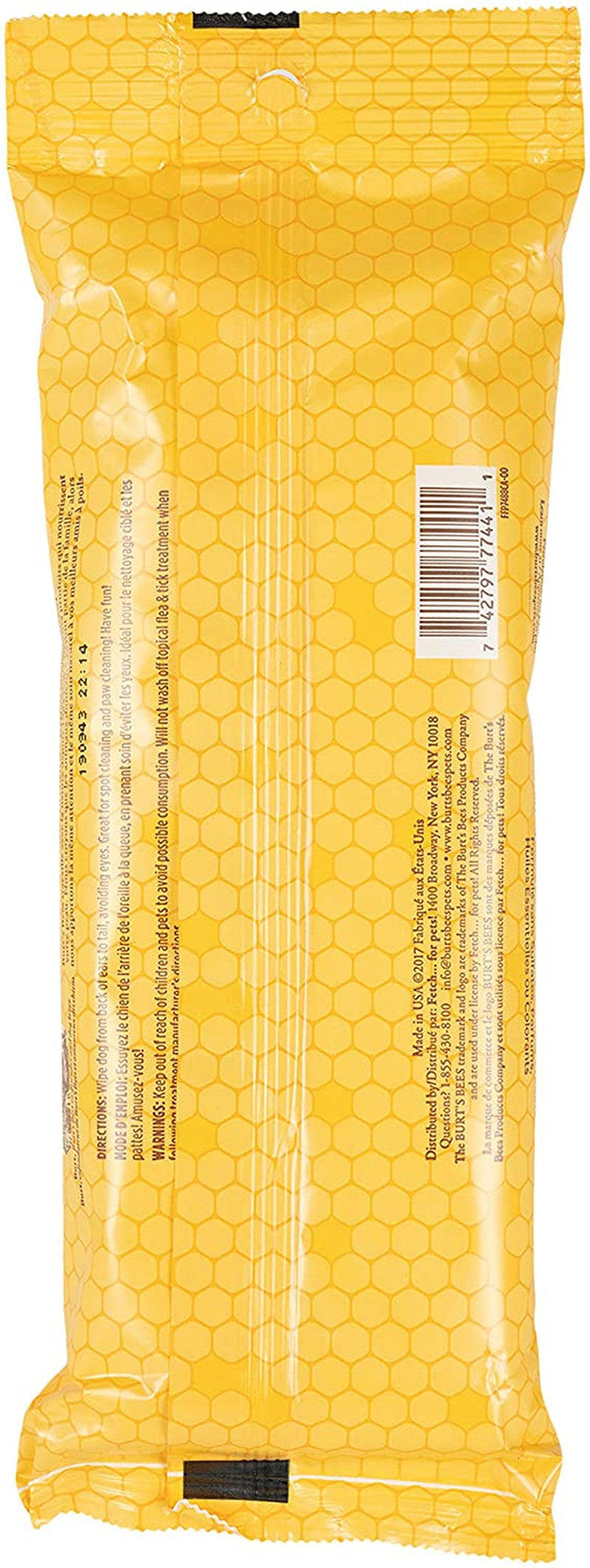 burts-bees-for-pets-honey-multipurpose-dog-grooming-wipes-gentle-hypoallergenic-spot-cleaning-sheets-ph-balanced-natural-origin-formula-for-paws-face-and-butt-50-count-2-pack-natural-grooming