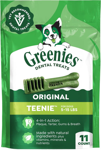 Greenies Teenie Original Natural Dental Dog Treats, Chicken, 192 Count | Clinically-Proven, Veterinarian-Recommended, 47% Less Tartar & 40% Less Plaque in 28 Days, for Dogs 5-15 Lbs, 54 Oz. Pack17