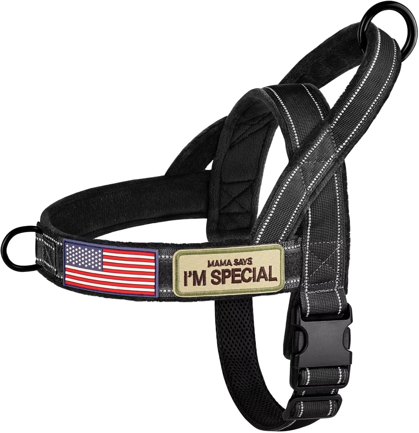 forestpaw-no-pull-dog-harness-with-large-handle-comfortable-l-brown-adjustable-fits-chest-26-31-50-80-lbs-slip-on-quick-release-easy-control-soft-padded-for-medium-large-dogs-walking-training