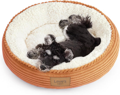 Love'S Cabin round Donut Cat and Dog Cushion Bed, 20In Bed for Cats or Small Dogs, Anti-Slip & Water-Resistant Bottom, Super Soft Durable Fabric Pet Beds, Washable Luxury Cat & Dog Bed Gray60