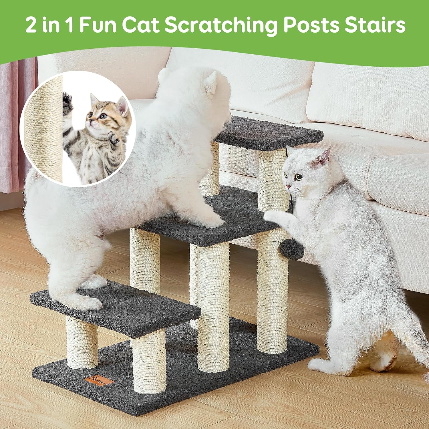 pawque-dog-stairs-cat-scratching-post-pet-steps-for-high-beds-couch-high-strength-boards-holds-up-to-150-lbs-for-indoor-small-cats-kittens-dogs-climbing-playing-3-combination-options-3-steps