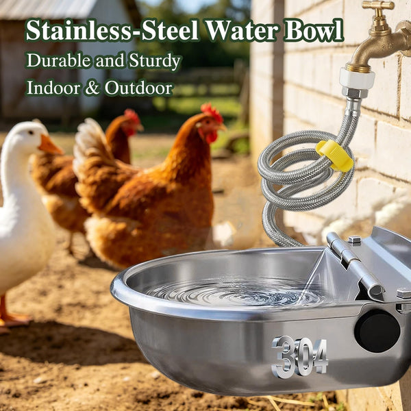 Automatic Dog Water Dispenser - Auto Filling Water Bowl for Dogs, Cats, Chickens and Livestock - Indoor Outdoor Pet Waterer Feeder with Float Valve3