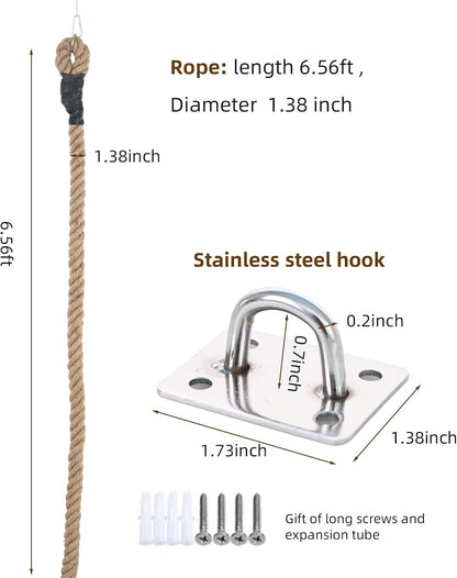 1.38" X 6.56Ft Cat Climbing Rope for Ceiling & Wall Mounted,Cat Climbing Sisal Rope Furniture Pole Scratching Post for Indoor and Outdoor Cats Scratching Playing4
