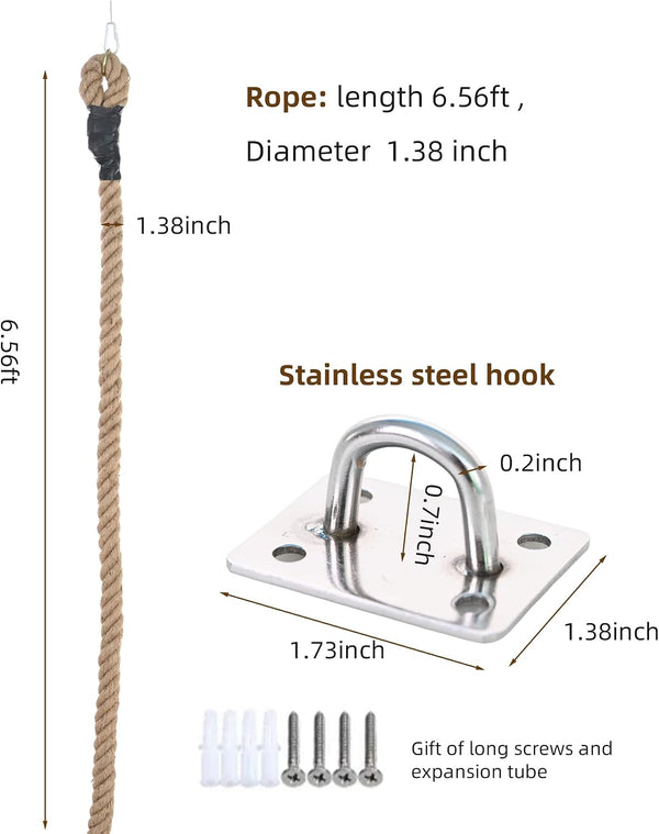 1.38" X 6.56Ft Cat Climbing Rope for Ceiling & Wall Mounted,Cat Climbing Sisal Rope Furniture Pole Scratching Post for Indoor and Outdoor Cats Scratching Playing4