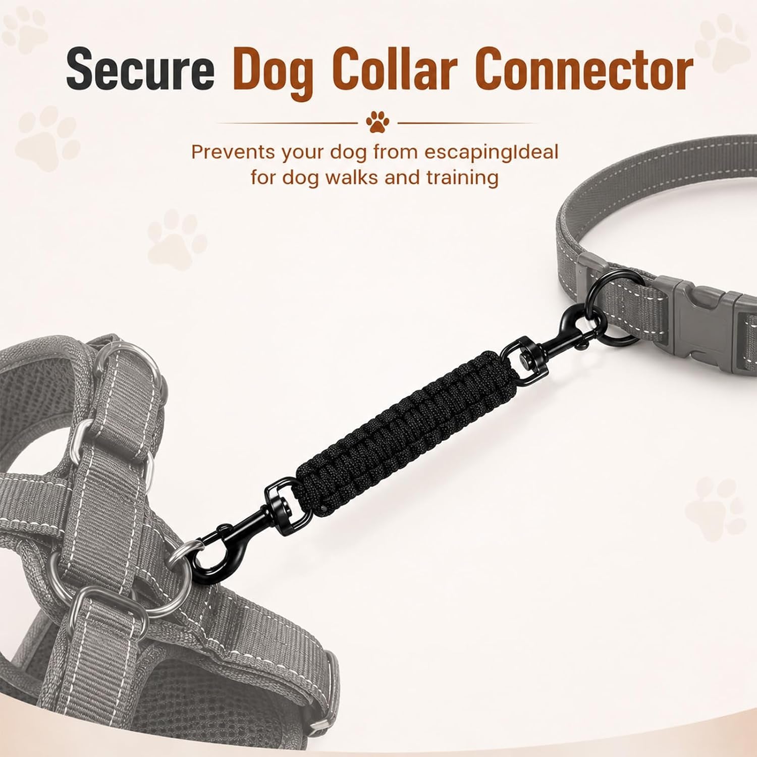 amabro-handmade-dog-collar-safety-clip-heavy-duty-double-ended-8-66-black-handmade-gentle-leader-backup-safety-clip-strap-durable-leash-connector-accessory-compatible-dog-prong-collars-pet-harnesses