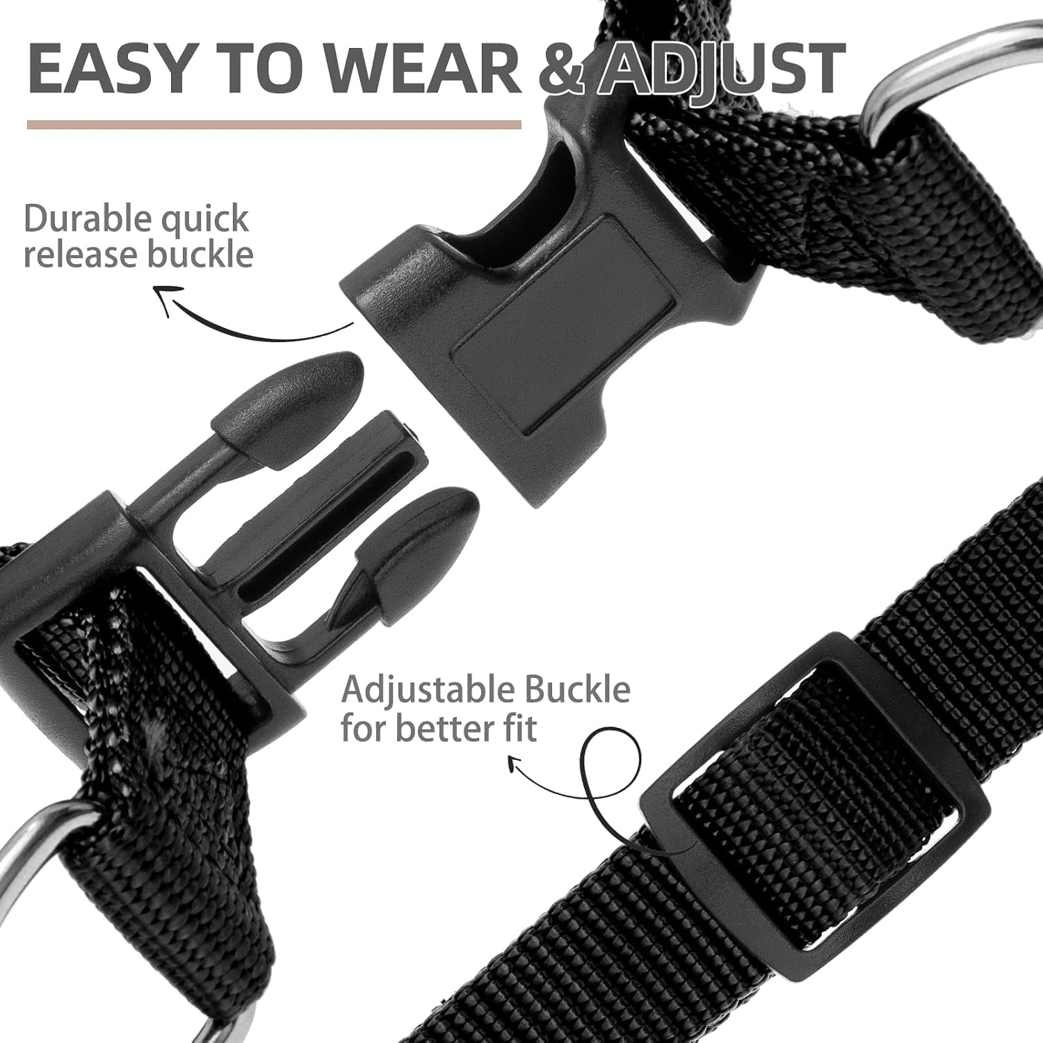 pupteck-no-pull-dog-harness-soft-adjustable-basic-nylon-step-in-puppy-vest-outdoor-walking-with-id-tag