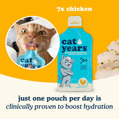 Cat Years Hydration Booster, Daily Lickable Treat, Chicken 7-Day Supply4