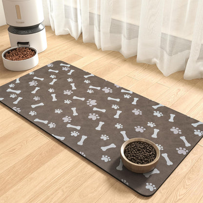 Montvoo-Absorbent Pet Feeding Mat-No Stains Pet Mat for Food and Water Bowl-Quick Dry Cat & Dog Food Mat Water Dispenser Mat-Pet Supplies Mat-Dog Water Bowl Mat for Messy Drinker,（Brown,16"X24"）12