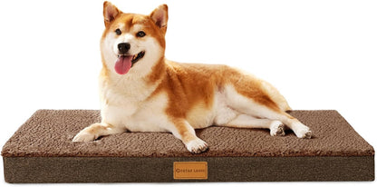 Patas Lague Orthopedic Dog Bed Large Sized Dog 36''X24'',Soft Waterproof Egg Crate Foam Medium Pet Crate Beds Mat with Removable Washable Cover and Non-Slip Bottom, Black13