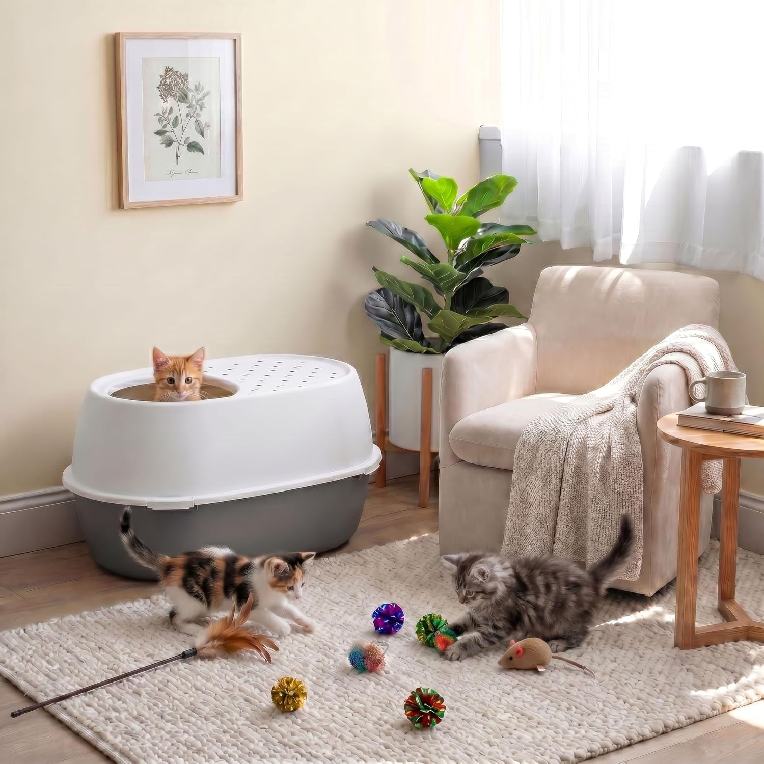 iris-usa-xx-large-top-entry-cat-litter-box-dog-proof-gray-white-extra-large-heavy-duty-plastic-big-cats-secure-4-buckle-lock-tracking-control-lid-quick-cleanup
