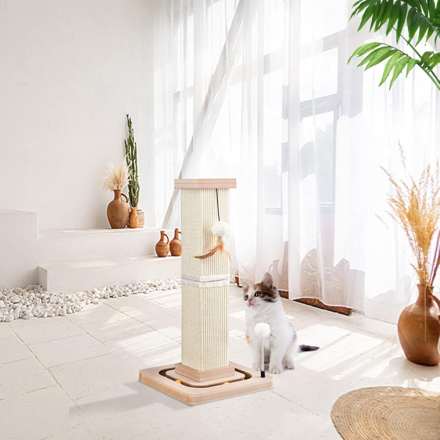 liflix-27-cat-scratching-post-sisal-cat-scratcher-with-interactive-track-balls-and-hanging-balls-vertical-scratching-posts-for-indoor-cats-and-kittens