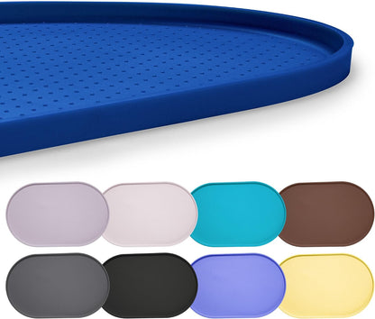 Hubulk 100% Waterproof Silicone Pet Feeding Mat with Raised Edge for Food and Water, Dog Bowl Mats, Cat Bowls Placemat with High Lip Protects Floor for Cats and Dogs (Gray, 19" L X 12" W)9