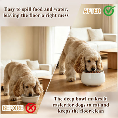 2 Pack 37 Oz Long Ear Dog Bowl, Ceramic Dog Water Bowls for Spaniel Cocker | Long Eared Dog Bowl No Spill Water and Food Pet Bowls for Spaniel Cocker Beagle Bassett Hound6