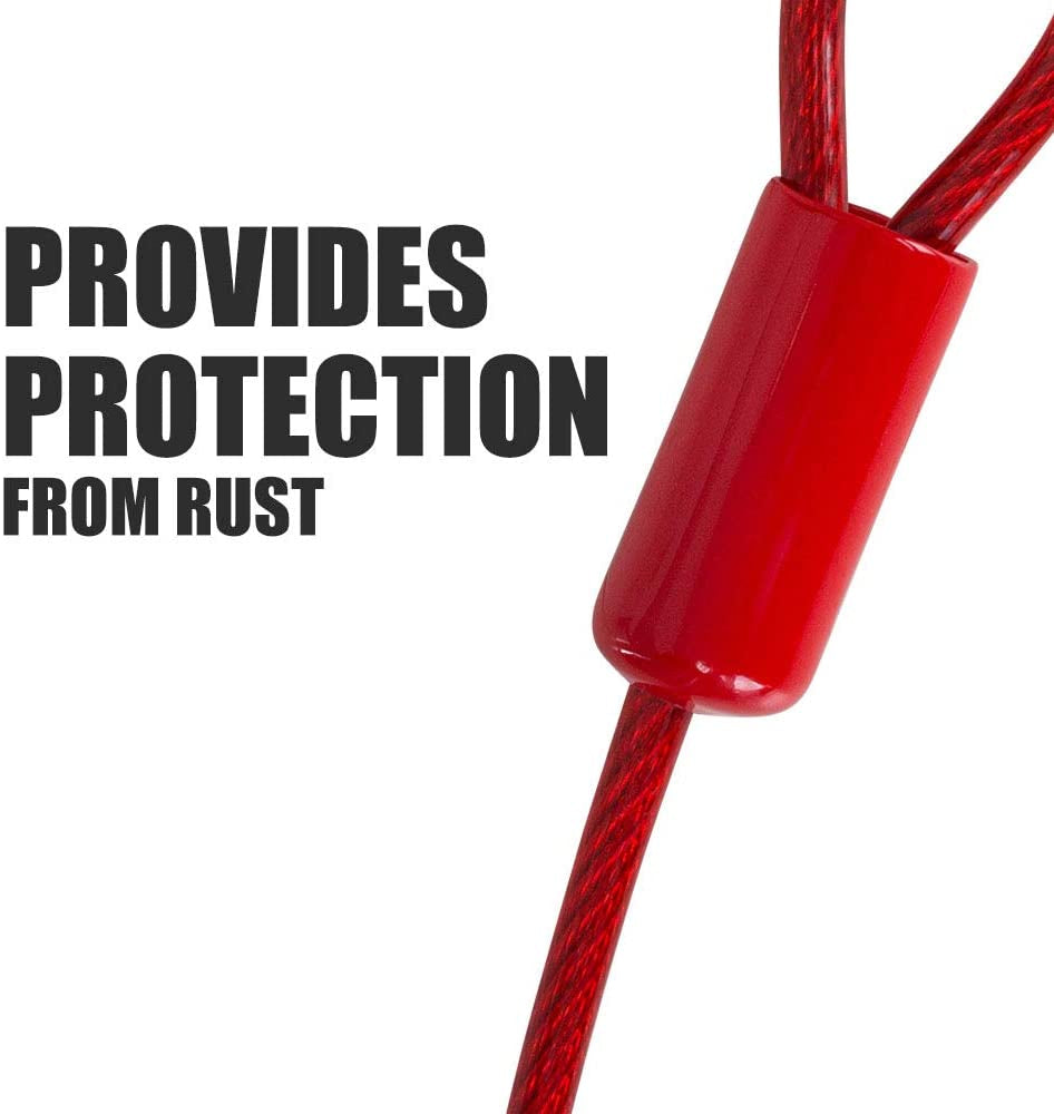 bv-dog-tie-out-cable-30-feet-heavy-duty-dog-lead-up-to-125-pounds-reflective-rust-free-with-quick-release-swivel-clips-360-rotating-clasp-tangle-free-dogs-runner-for-yard-red-single