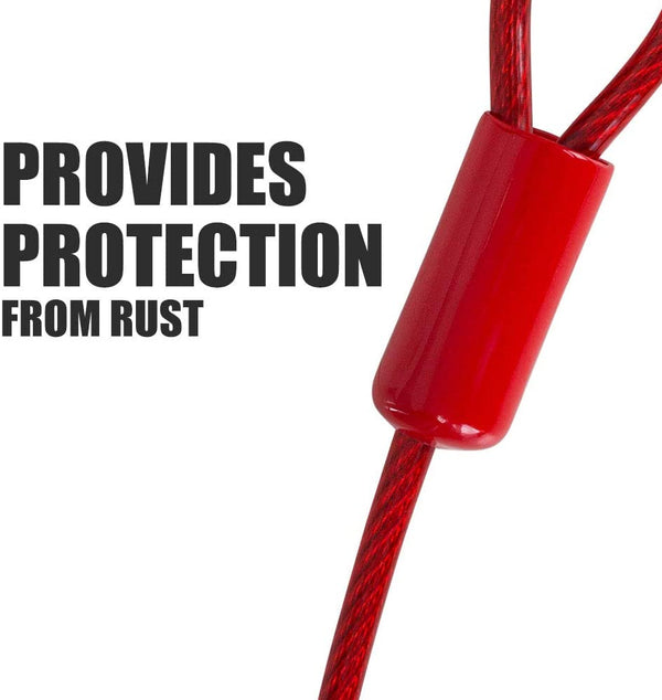 BV Dog Tie Out Cable 30 Feet - Heavy Duty Dog Lead up to 125 Pounds - Reflective & Rust-Free with Quick Release Swivel Clips & 360° Rotating Clasp - Tangle-Free Dogs Runner for Yard (Red, Single)5