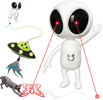 ORSDA Laser Cat Toys for Indoor Cats, 2 in 1 Interactive Automatic Dual Laser & Catnip UFO Dangler for Kitten Toys, Truly Random Trajectory Radar Motion-Activated, Rechargeable 4 Modes, Clamp Design10