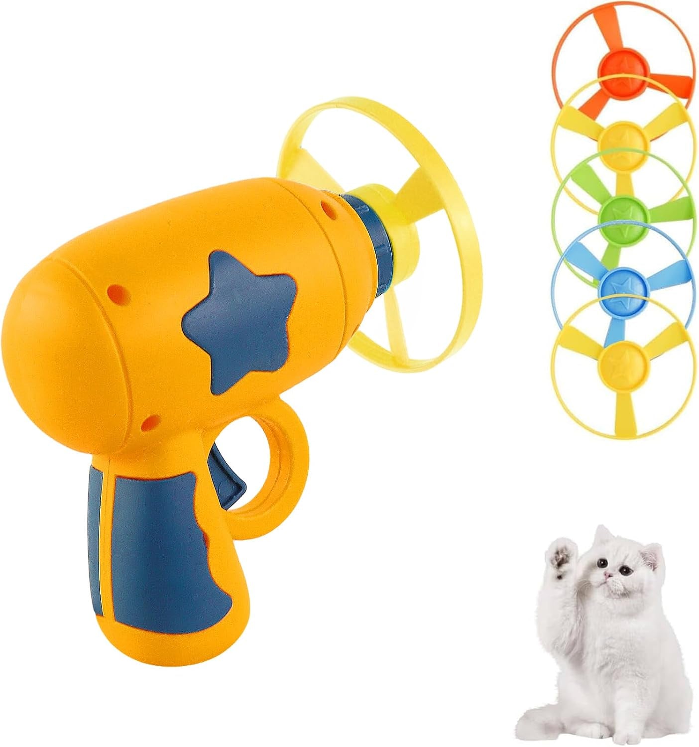 andiker-cat-fetch-toy-interactive-kitten-flying-disc-launcher-toy-with-5-colorful-flying-propellers-for-cat-enrichment-flying-saucer-toy-for-cats-for-training-and-chasing-blue