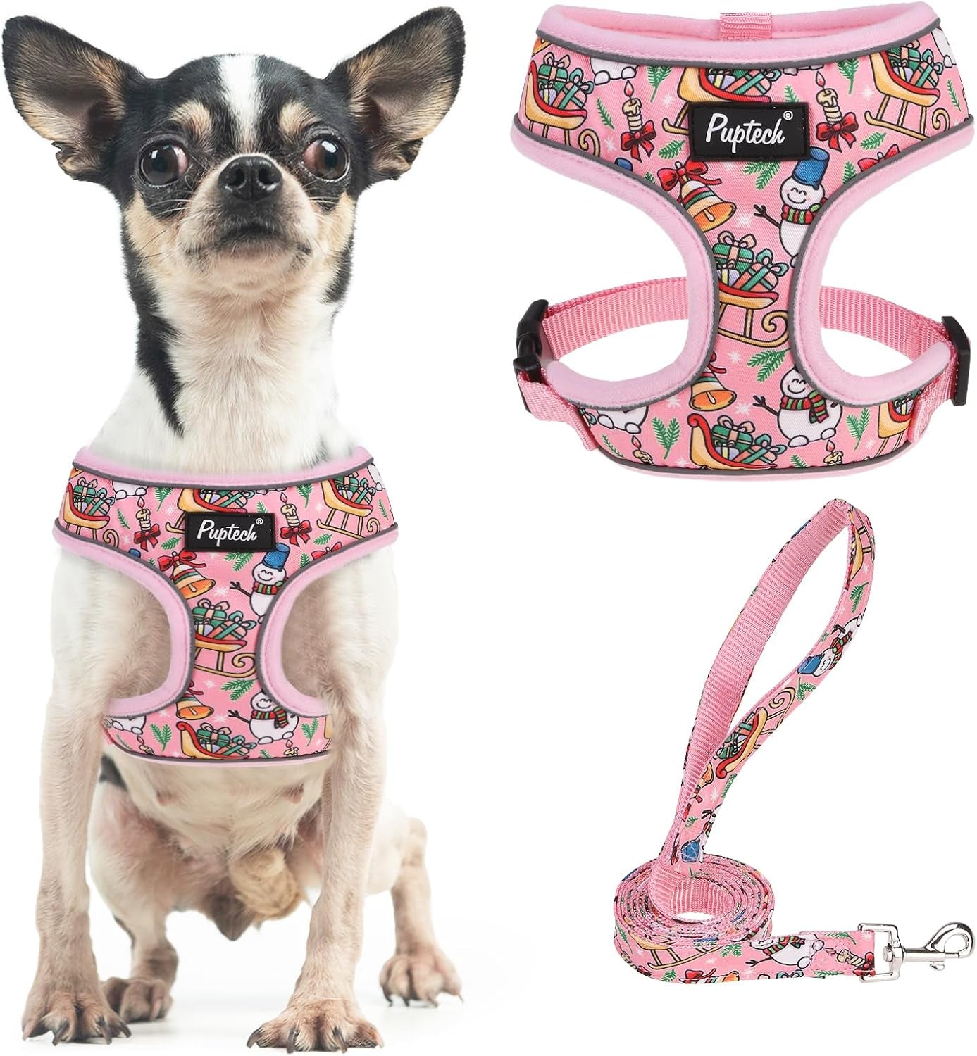 pupteck-soft-mesh-dog-harness-small-sized-and-leash-set-pet-puppy-cat-comfort-padded-vest-no-pull-harnesses-beige-s