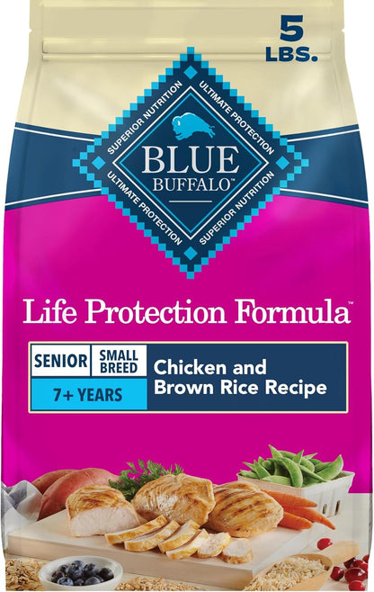 Blue Buffalo Life Protection Formula Chicken Small Senior Dog Food, 5 Lb | Real Chicken #1 Ingredient, Glucosamine & Chondroitin for Joint Health & Mobility, Antioxidant-Rich Lifesource Bits1