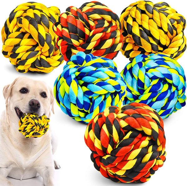 SHARLOVY Large Tough Chew Toys for Aggressive Chewers Large Breed,Heavy Duty Dental Rope Toys Kit for Medium Dogs,5 Knots Indestructible Cotton Puppy Teething Chew Tug Toy Set of 920