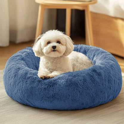 JOLLYVOGUE Small Dog Bed, Calming Soft Anti-Anxiety Donut Cat Bed, Washable round Fluffy Cushion for Small and Medium Pets (20")27