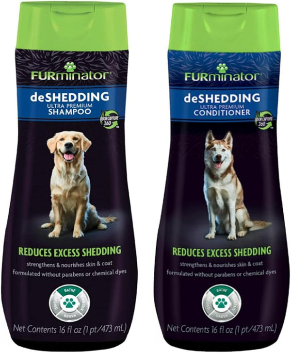 Furminator® Deshedding Ultra Premium Shampoo & Conditioner Bundle. 16Oz.1