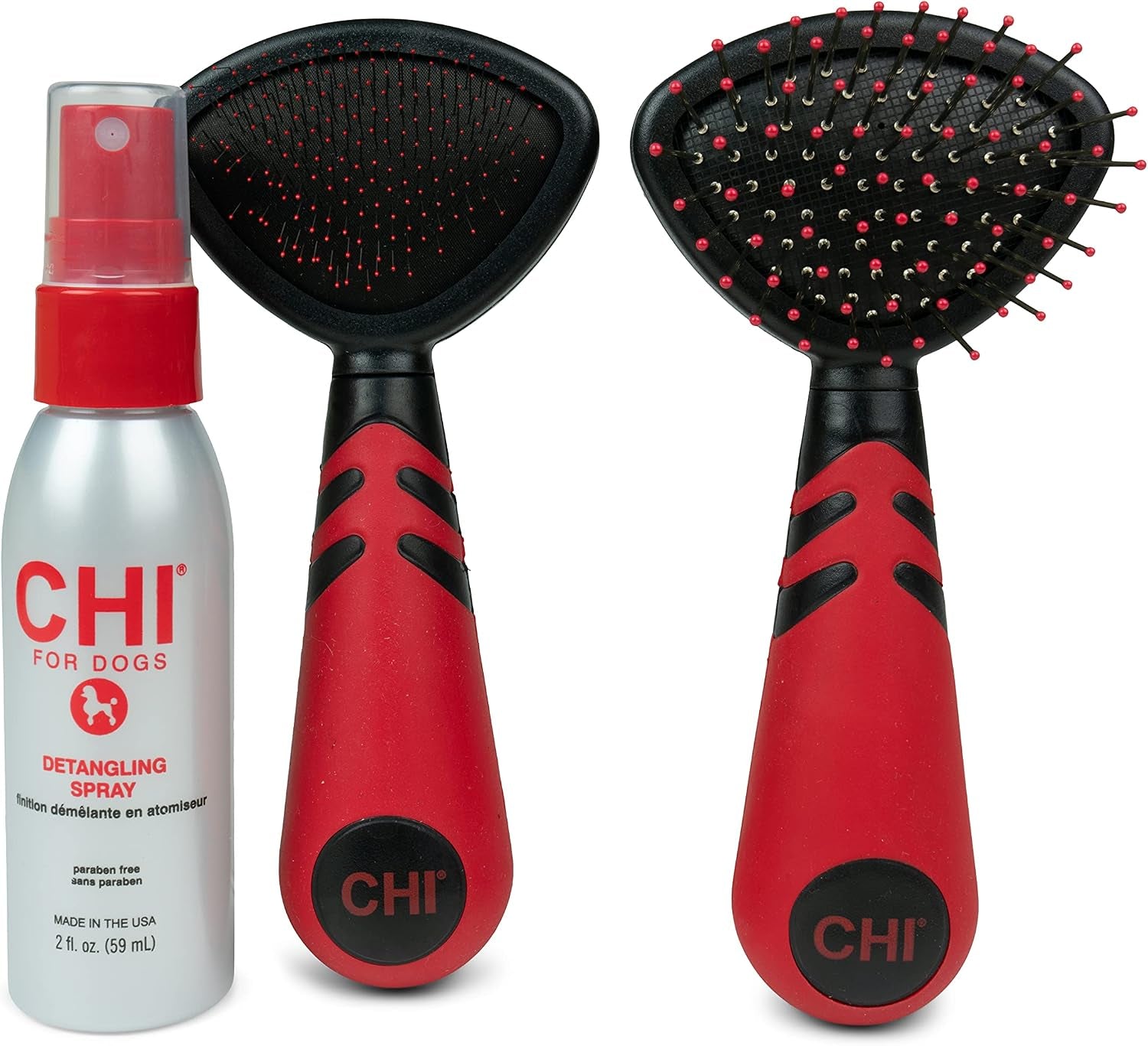chi-for-dogs-small-dog-detangling-kit-3-piece-grooming-set-with-detangling-spray-slicker-brush-and-double-sided-pin-and-bristle-brush-for-small-breeds-with-tangles-and-mats-includes-zipper-pouch