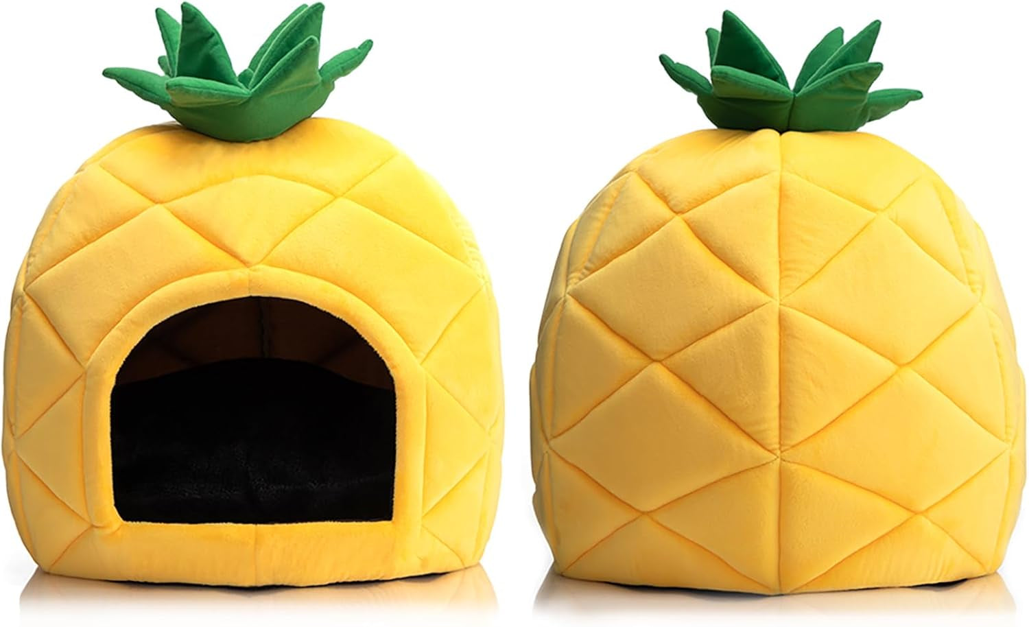 hollypet-cat-bed-cave-for-indoor-cats-for-pets-up-to-15-lbs-pineapple-warm-cat-bed-cats-cave-condo-covered-kitty-house-with-removable-washable-cushion-cozy-enclosed-pet-bed-for-small-dogs