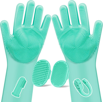 6PCS Grooming & Bath Supplies for Dogs, Cats | Dog Washing Gloves | Dog Bath Brush | Dog Shower Brush | Pet Grooming Gloves | Dog Grooming Kit | Pet Supplies for Showerhead & Sprayer (Navy Blue)8