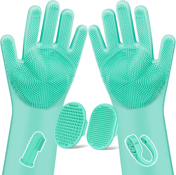 6PCS Grooming & Bath Supplies for Dogs, Cats | Dog Washing Gloves | Dog Bath Brush | Dog Shower Brush | Pet Grooming Gloves | Dog Grooming Kit | Pet Supplies for Showerhead & Sprayer (Navy Blue)8