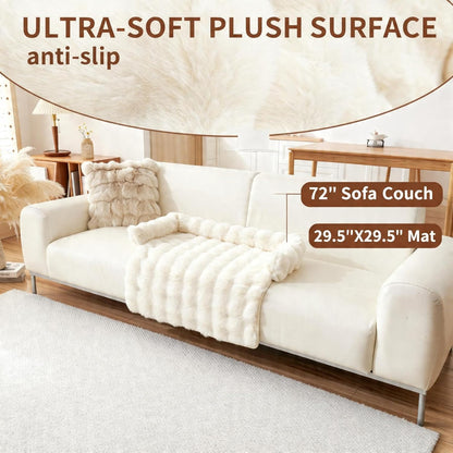 Dog Couch Bed for Dogs & Cats (29.5"X29.5"), Washable Plush Dog Bed for Couch with Bolster, Non-Slip Bottom, Furniture Protector for Sofa, Bed & Car Seat6