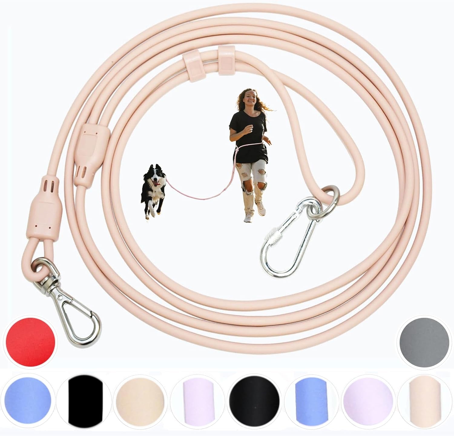 9-in-1-hands-free-dog-leash-crossbody-waist-blue-small-dogs-adjustable-waterproof-no-pull-dog-collar-harness-leash-set-heavy-duty-slip-lead-fits-8-120lbs