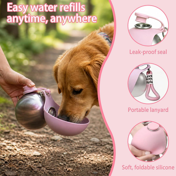 Portable Pet Water Bottle & Collapsible Dog Bowls Spill Proof Water Dispenser Cat Food Container & Dog Treat Holder, Small Size Pet Supplies Travel Accessories for Puppy6