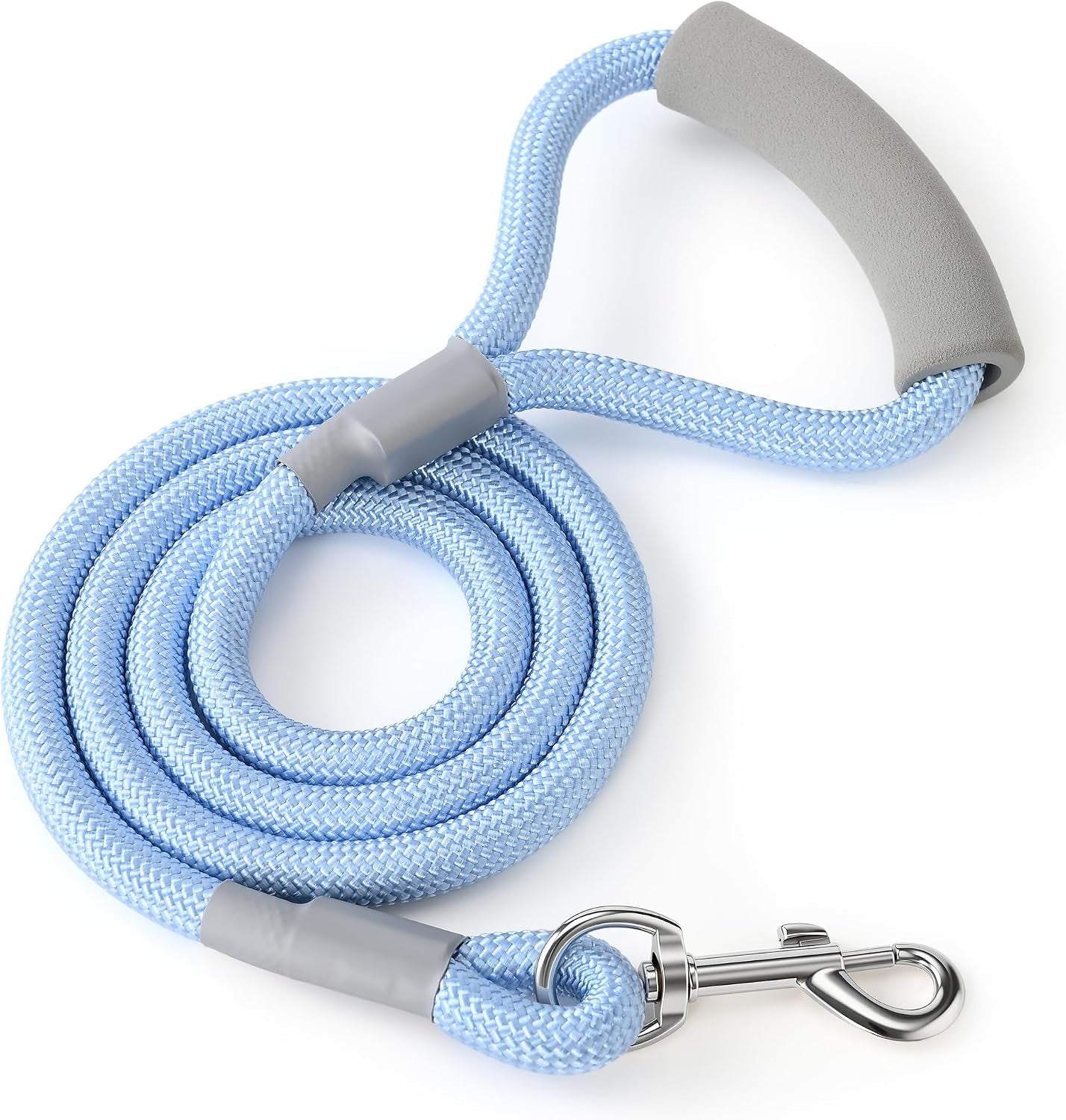 mile-high-life-dog-leash-6ft-x-1-2in-pink-with-padded-handle-heavy-duty-nylon-rope-leash-with-soft-handle-steel-tips-comfortable-grip-for-daily-walks-with-small-to-large-dogs