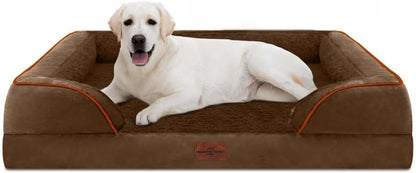 Comfort Expression Orthopedic Dog Bed for Extra Large Dogs with Bolster | Waterproof Dog Couch Bed with Washable Cover & Non-Slip Bottom, Supportive Egg Crate Foam XL Pet Bed, 42X30 Inch51