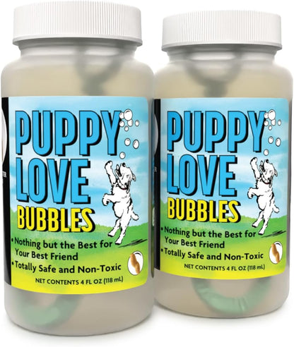 Puppy Love Bubbles, Peanut Butter & Bacon Scented Bubbles 4Oz. Bottle-2 Pack Combo (1 Peanut Butter/1 Bacon) for Dogs20