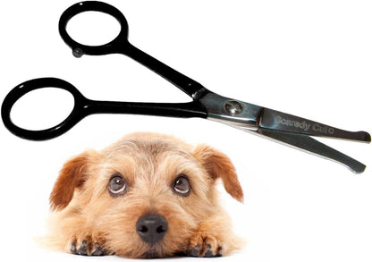 Tiny Trim 4.5" Ball-Tipped Scissor for Dog, Cat and All Pet Grooming - Ear, Nose, Face & Paw - Scaredy Cut'S Small Safety Scissor Blue9