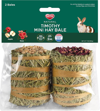 Kaytee Field+Forest Mini Hay Bales Apple and Rose 2 Pack 7 Ounces1
