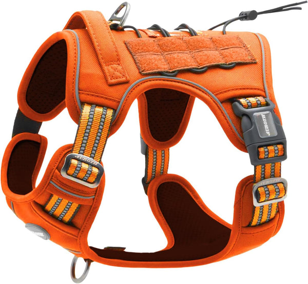 Auroth Tactical Dog Harness for Large Dogs No Pull Adjustable Pet Harness Reflective K9 Working Training Easy Control Pet Vest Military Service Dog Harnesses Army Yellow L41