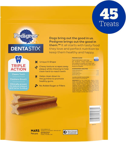 Pedigree Dentastix Small & Medium Dog Dental Treats, Original, 45 Count | Original Chicken Flavor, Triple Action Dental Care, Reduces Tartar, Cleans Teeth, Freshens Breath, for Dogs 7-22 Lbs9