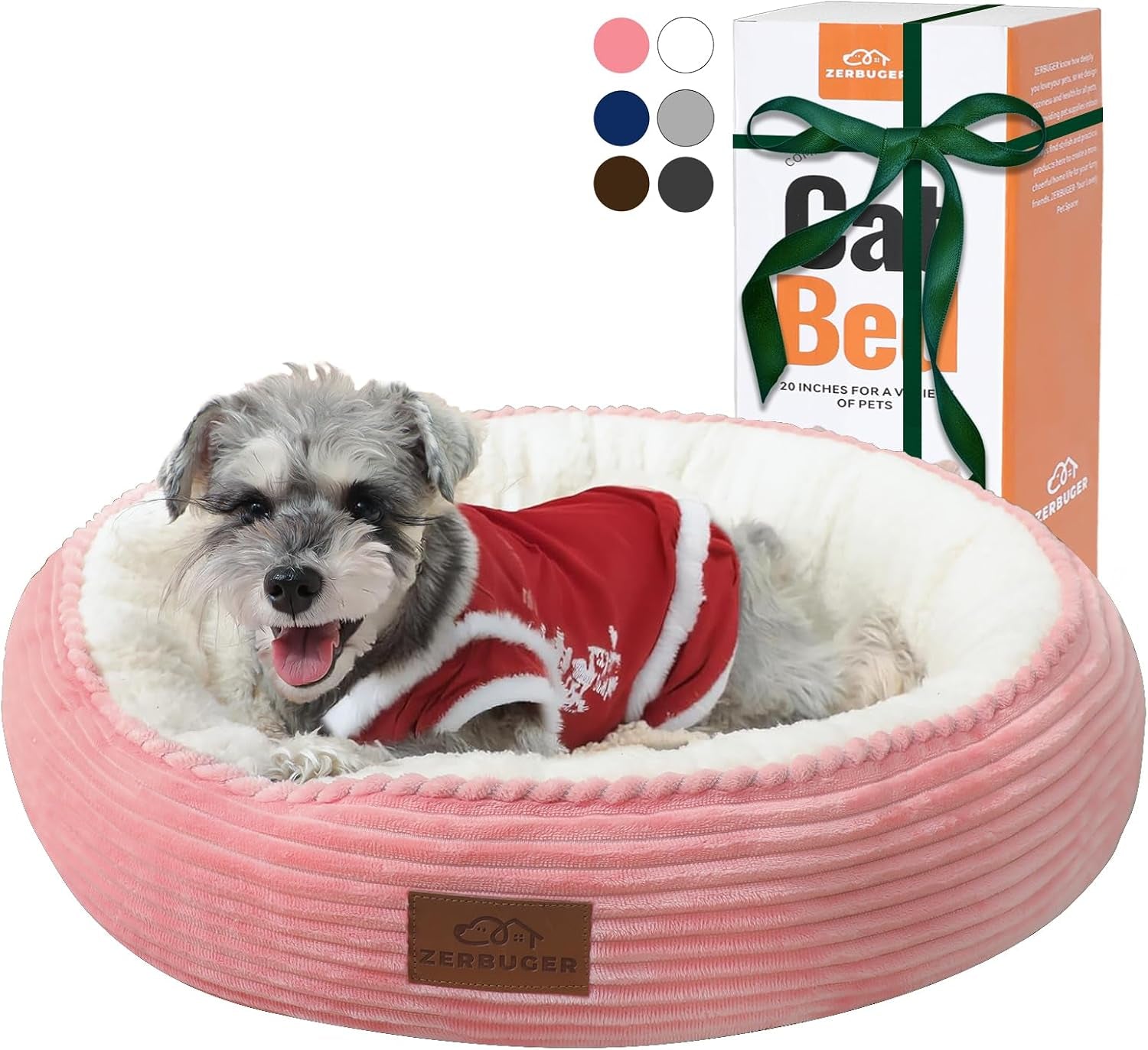 zerbuger-20in-washable-cat-beds-for-indoor-cats-round-donut-pet-bed-for-cats-small-dogs-puppy-kitten-anti-slip-bottom-calming-bed-gift-pink