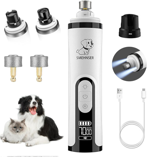 2026 Upgraded Silent Groom Pro Nail Grinder - 3-Speed Cordless Grooming Pro Nail Grinder, Pet Nail Trimmer with 2 LED Light,Usb-C Rechargeable & 2 Grinding Wheels for Small Medium Large Dogs and Cats1